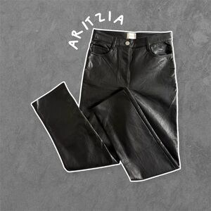 Aritzia Jet Black Leather Trousers